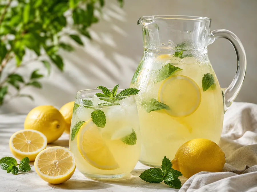 Letnia lemoniada z cytryną i miętą